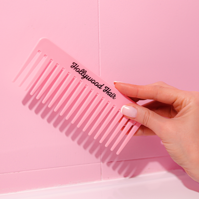 A wide comb for combing all types of hair