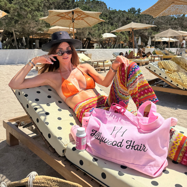 BOLSA PARA EL PELO HOLLYWOOD DE EDICIÓN LIMITADA - Incluye un mini pañuelo de bolsillo